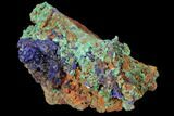Sparkling Azurite and Malachite Crystal Cluster - Morocco #127523-1